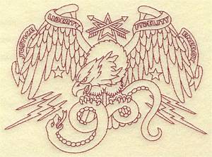 Picture of American Eagle Redwork Machine Embroidery Design