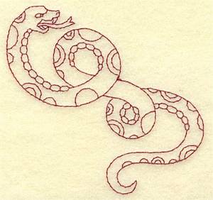 Picture of Snake Redwork Machine Embroidery Design
