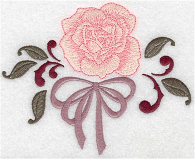 Picture of Rose and Bow Machine Embroidery Design