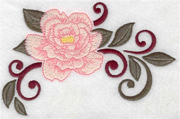 Picture of Rose And Leaves Machine Embroidery Design