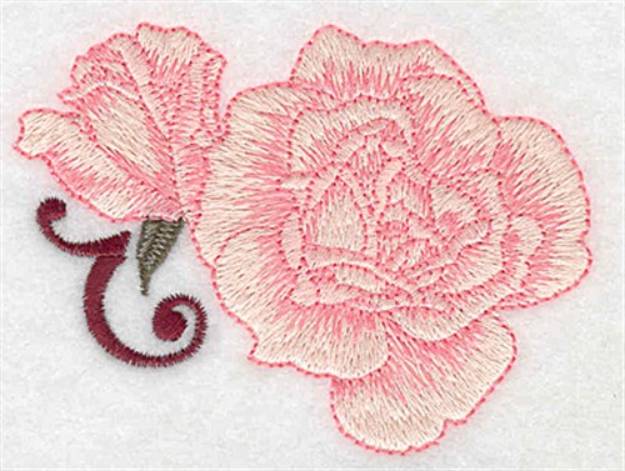 Picture of Rose And Bud Machine Embroidery Design