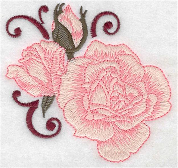 Picture of Rose And Buds Machine Embroidery Design
