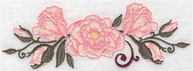 Picture of Roses With Swirl Machine Embroidery Design