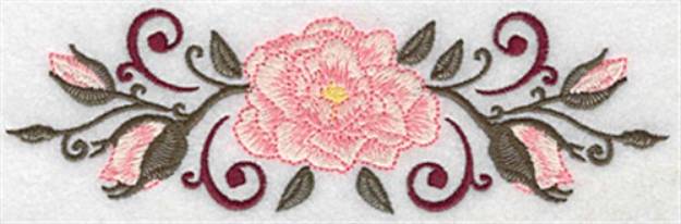 Picture of Rose With Swirls Machine Embroidery Design