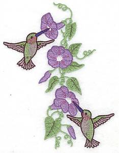 Picture of Birds & Morning Glories Machine Embroidery Design