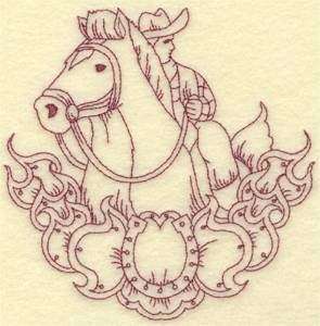 Picture of Horse And Rider Machine Embroidery Design