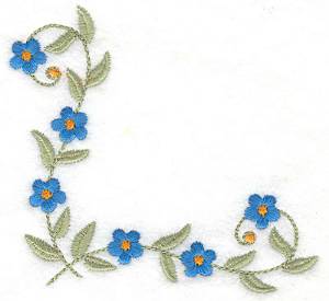 Picture of Floral Corner Machine Embroidery Design