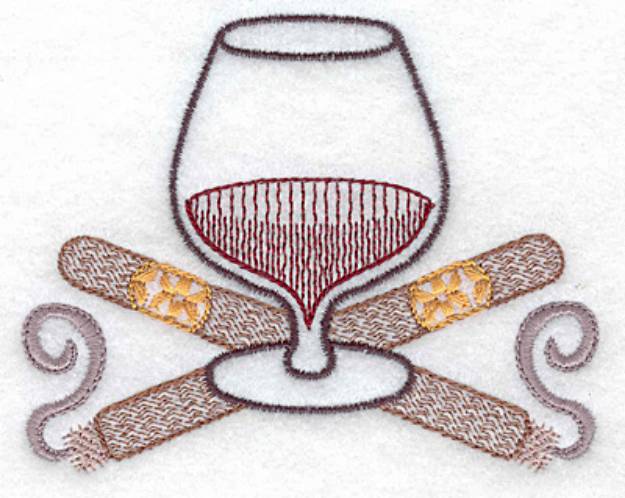 Picture of Snifter & Cigars Machine Embroidery Design