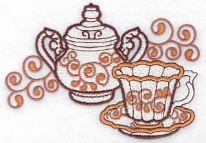 Picture of Teacup & Sugar Bowl Machine Embroidery Design