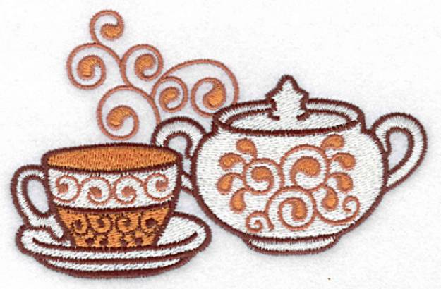 Picture of Teacup & Sugar Bowl Machine Embroidery Design