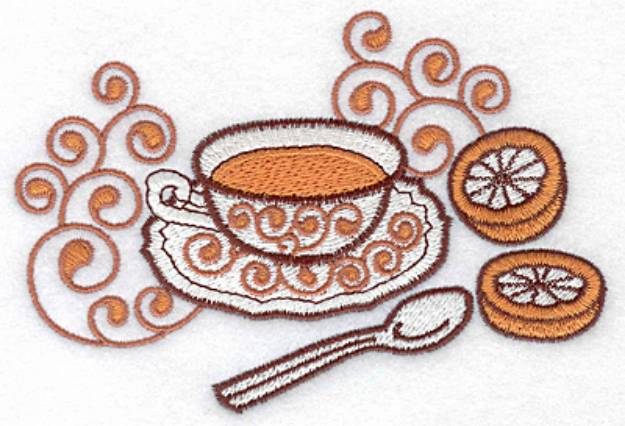 Picture of Tea With Lemon Machine Embroidery Design