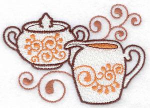 Picture of Sugar Bowl & Creamer Machine Embroidery Design