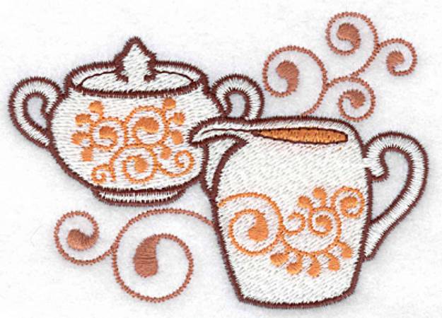Picture of Sugar Bowl & Creamer Machine Embroidery Design