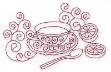 Picture of Tea With Lemon Redwork Machine Embroidery Design