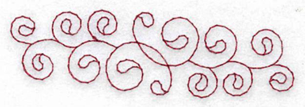 Picture of Horizontal Swirls Redwork Machine Embroidery Design