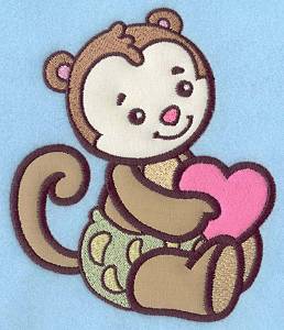 Picture of Baby Monkey Applique Machine Embroidery Design