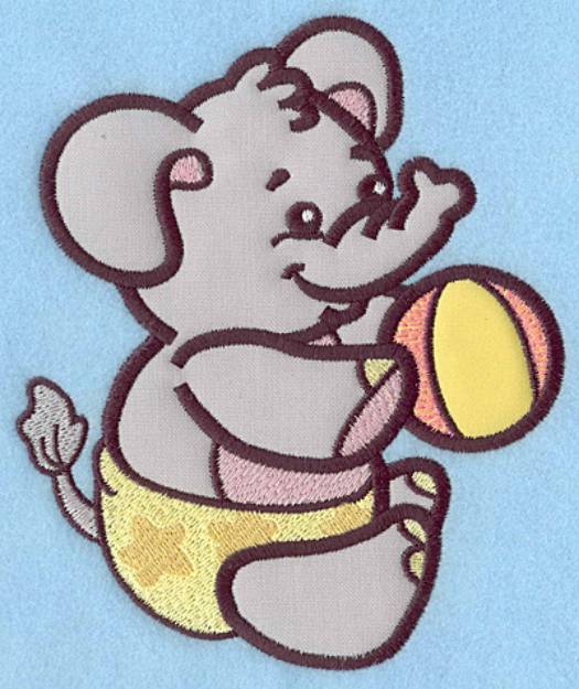 Picture of Baby Elephant Applique Machine Embroidery Design