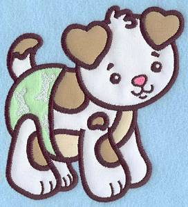 Picture of Baby Puppy Applique Machine Embroidery Design