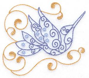 Picture of Hummingbird Swirl A Machine Embroidery Design