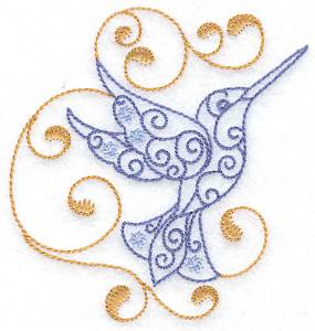 Picture of Hummingbird Swirl B Machine Embroidery Design