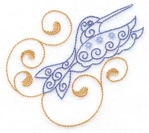 Picture of Hummingbird Swirl D Machine Embroidery Design