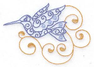 Picture of Hummingbird Swirl E Machine Embroidery Design