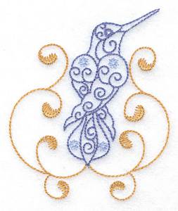 Picture of Hummingbird Swirl G Machine Embroidery Design