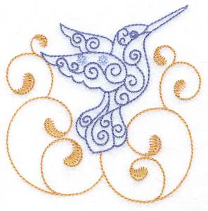 Picture of Hummingbird Swirl I Machine Embroidery Design