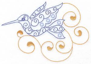 Picture of Hummingbird Swirl L Machine Embroidery Design