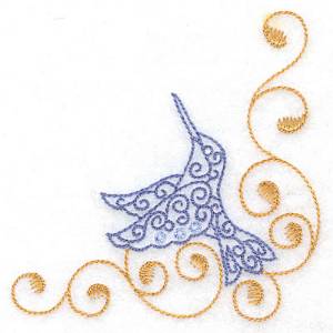Picture of Hummingbird Right Corner Machine Embroidery Design