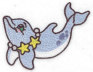 Picture of Dolphin With Necklace Machine Embroidery Design