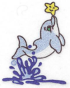 Picture of Dolphin Jumping Machine Embroidery Design