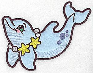 Picture of Dolphin & Necklace Applique Machine Embroidery Design