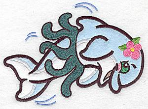 Picture of Dolphin & Hula Skirt Applique Machine Embroidery Design