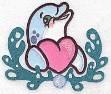 Picture of Dolphin & Heart Applique Machine Embroidery Design