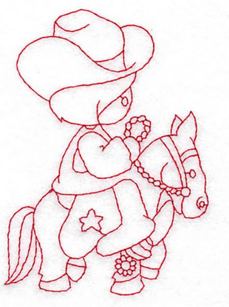 Picture of Cowboy On Horse Machine Embroidery Design