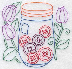 Picture of Jar Of Buttons Machine Embroidery Design