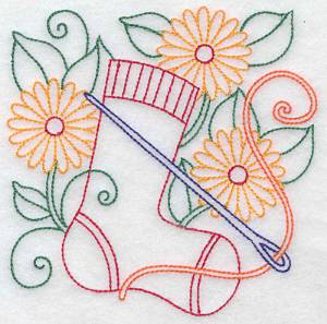 Picture of Sock Needle & Thread Machine Embroidery Design