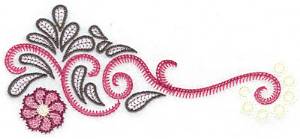 Picture of Swirls Splashes & Flower A Machine Embroidery Design
