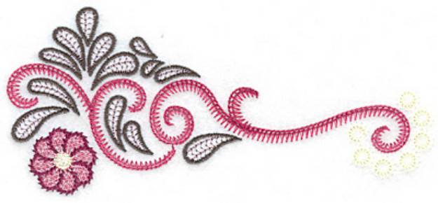 Picture of Swirls Splashes & Flower A Machine Embroidery Design