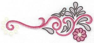 Picture of Swirls Splashes & Flower B Machine Embroidery Design