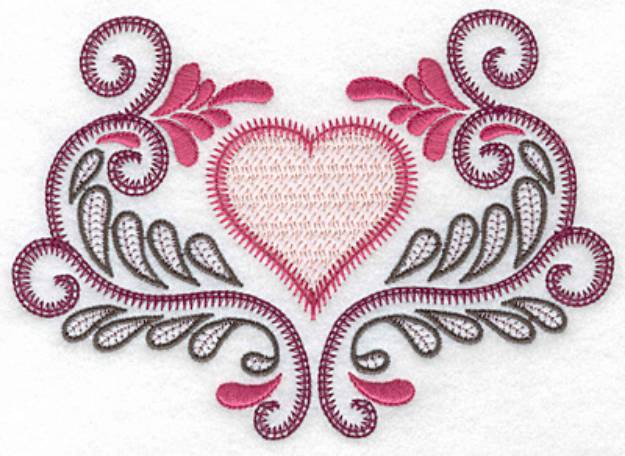 Picture of Heart & Swirls Machine Embroidery Design