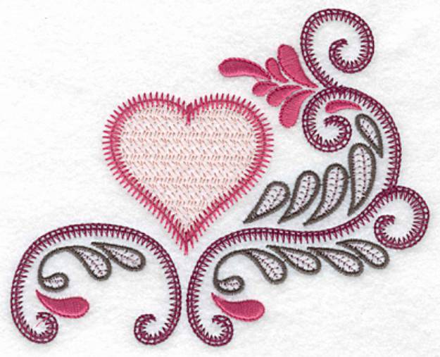 Picture of Heart & Swirls B Machine Embroidery Design
