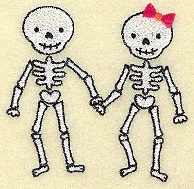 Picture of Skeleton Couple Machine Embroidery Design
