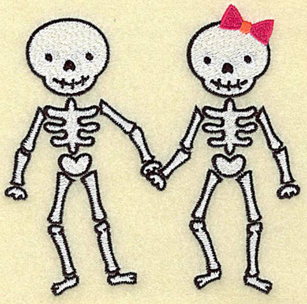 Picture of Skeleton Couple Machine Embroidery Design