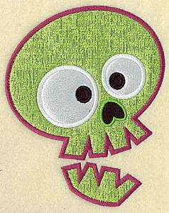 Picture of Spooky Skull Applique Machine Embroidery Design