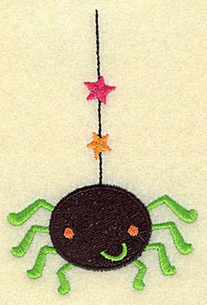 Picture of Spider Hanging On Web Machine Embroidery Design