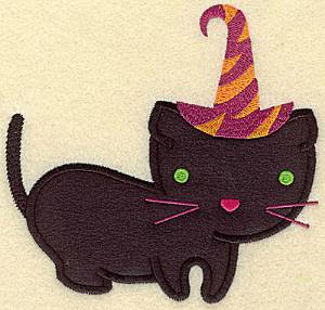 Picture of Black Cat  Applique Machine Embroidery Design