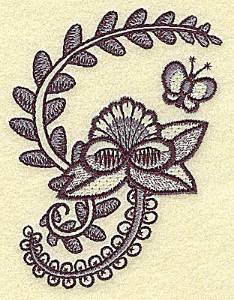 Picture of Floral Fan & Butterfly Machine Embroidery Design