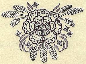 Picture of Flower With Wheat Machine Embroidery Design